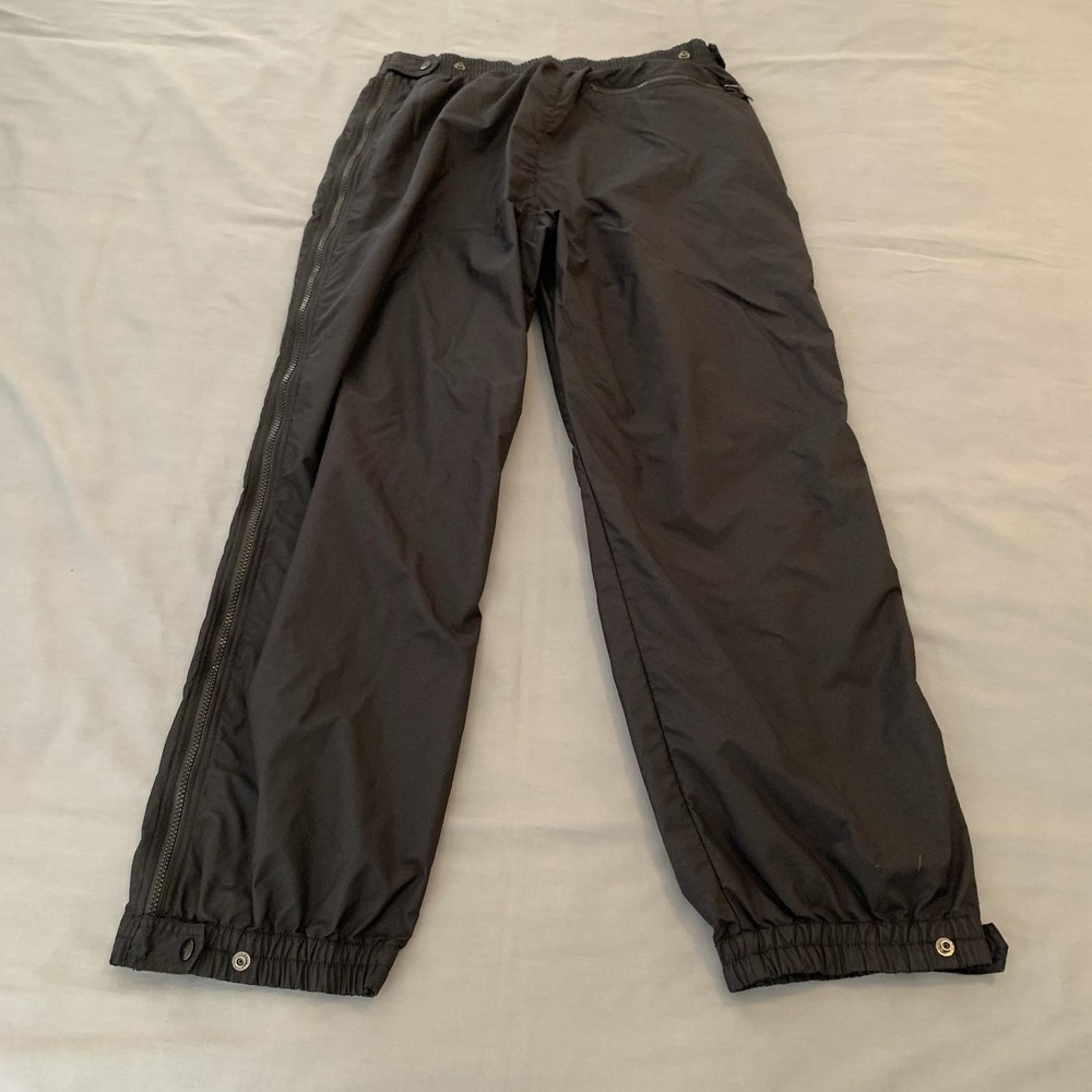 White Fir Snow Pants Mens Medium 30x29 Black Side Zip Lined Ski Winter